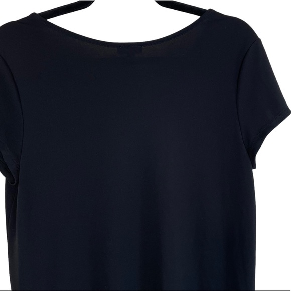 Express Gold Zipper Shoulder Stretchy Career Blouse Black Size Medium Spandex M - Picture 13 of 13